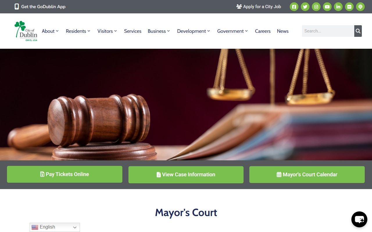 Dublin Ohio court docket Mayor's Court information page