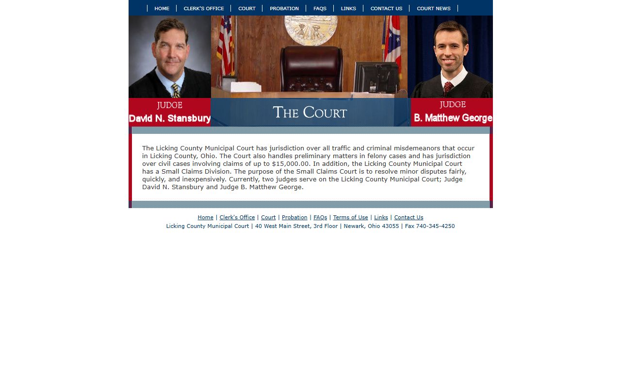 Newark Ohio court docket Licking County Municipal Court website