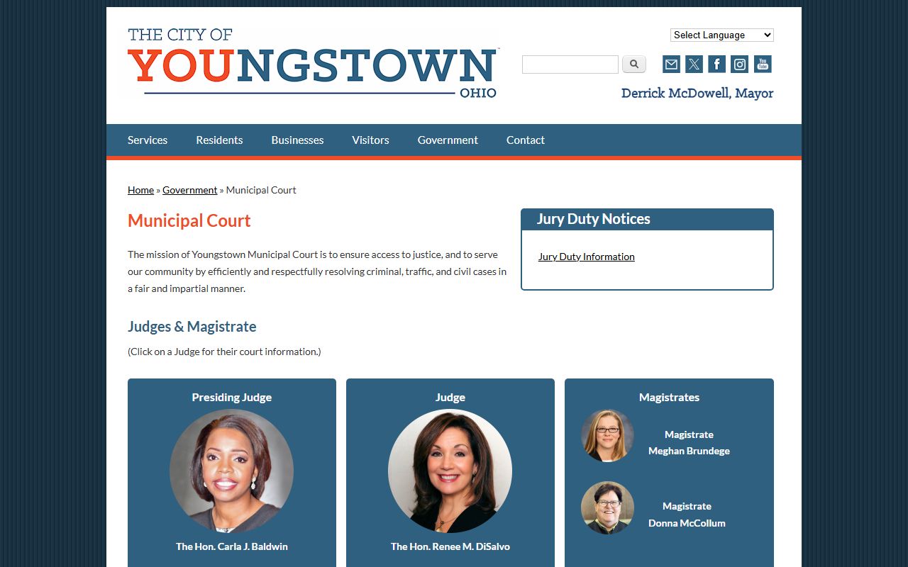 Youngstown Ohio court docket Youngstown Municipal Court website
