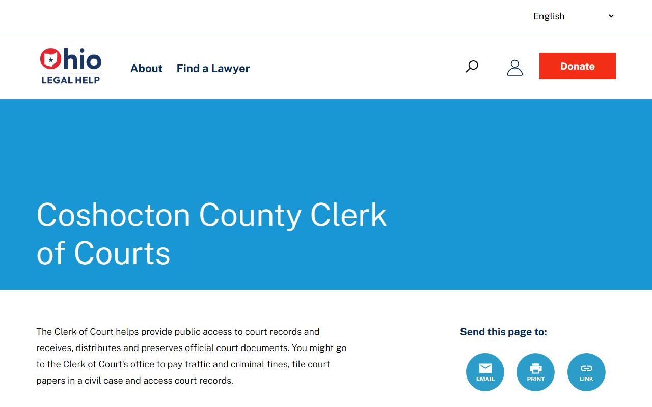 Coshocton County Ohio court docket clerk of courts information