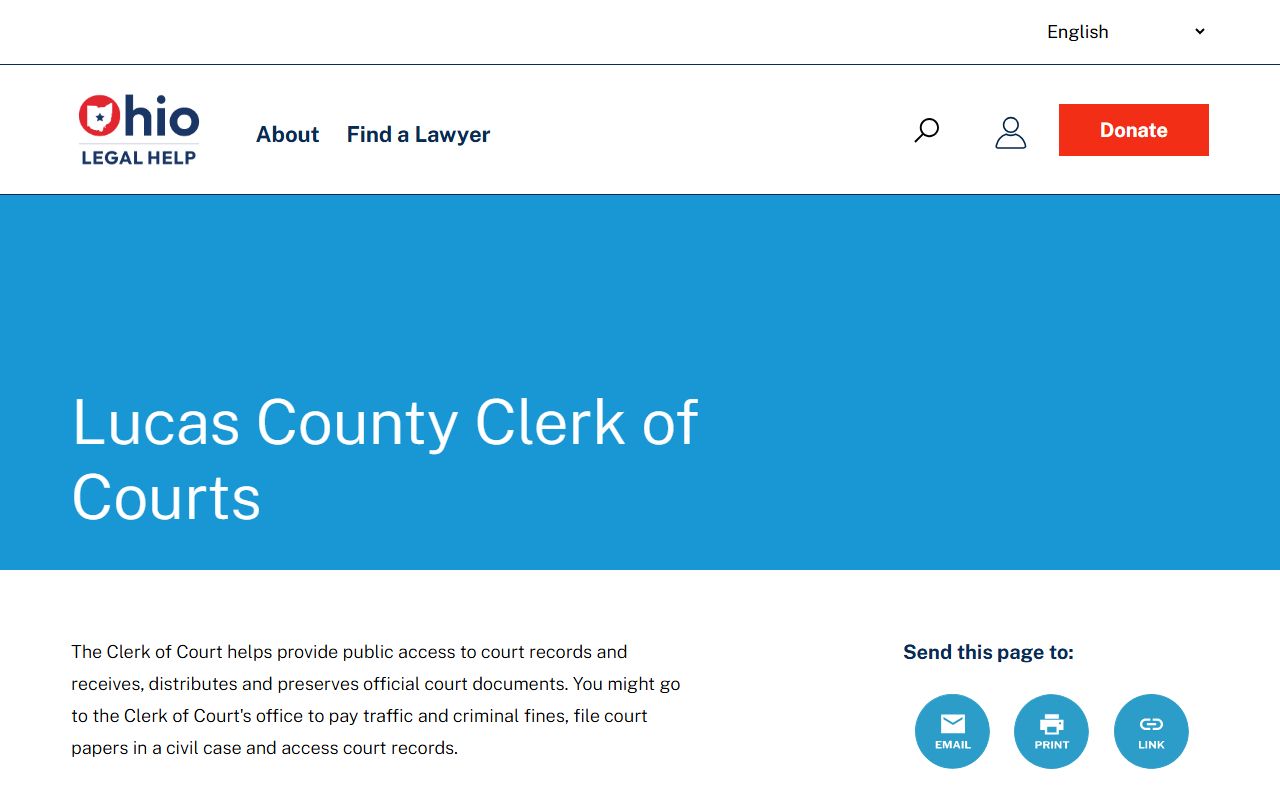 Toledo Ohio court docket Ohio Legal Help Lucas County resource