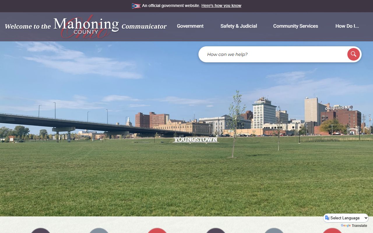 Mahoning County Ohio government website for court docket access