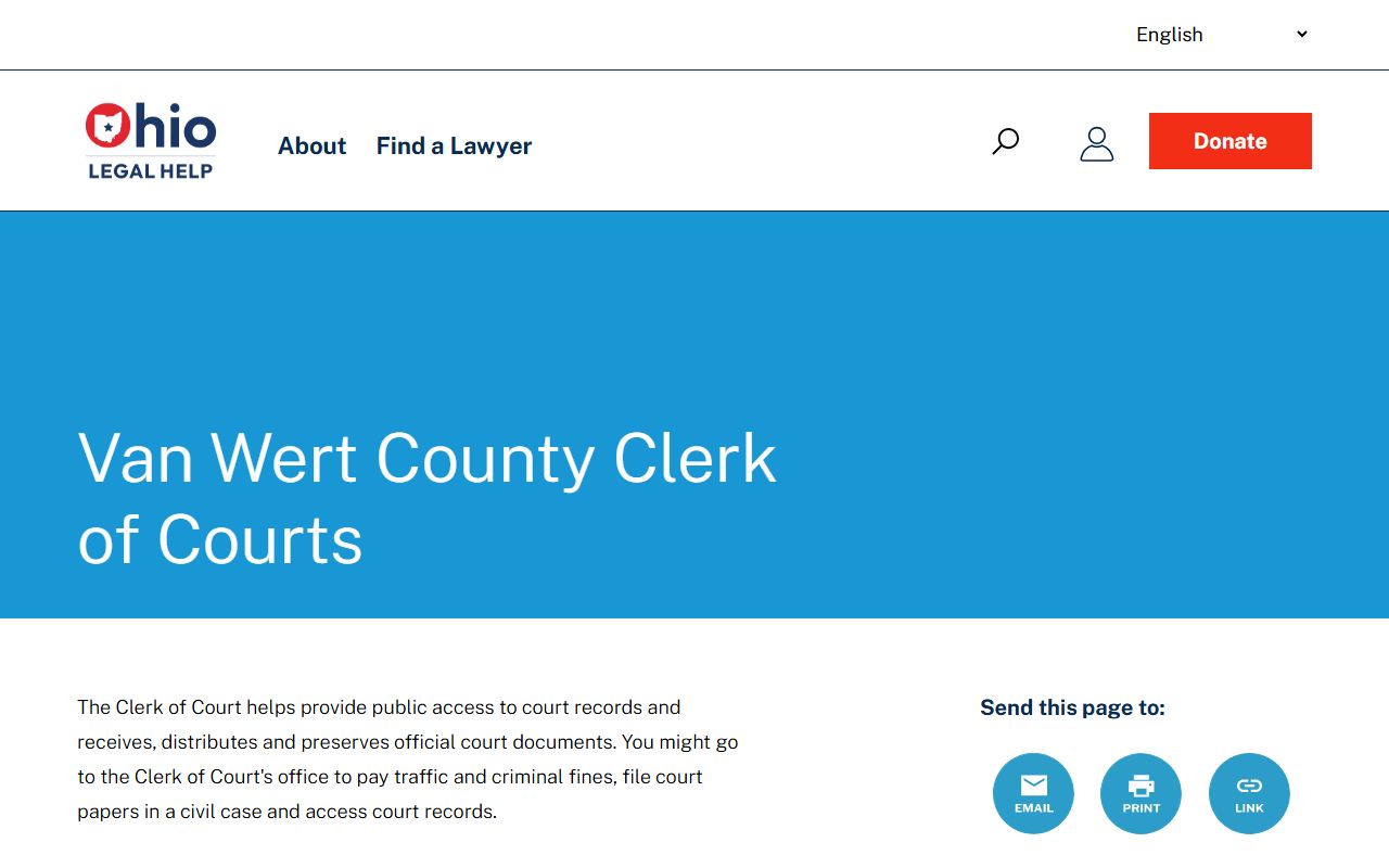 Van Wert County Ohio court docket Ohio Legal Help resource page