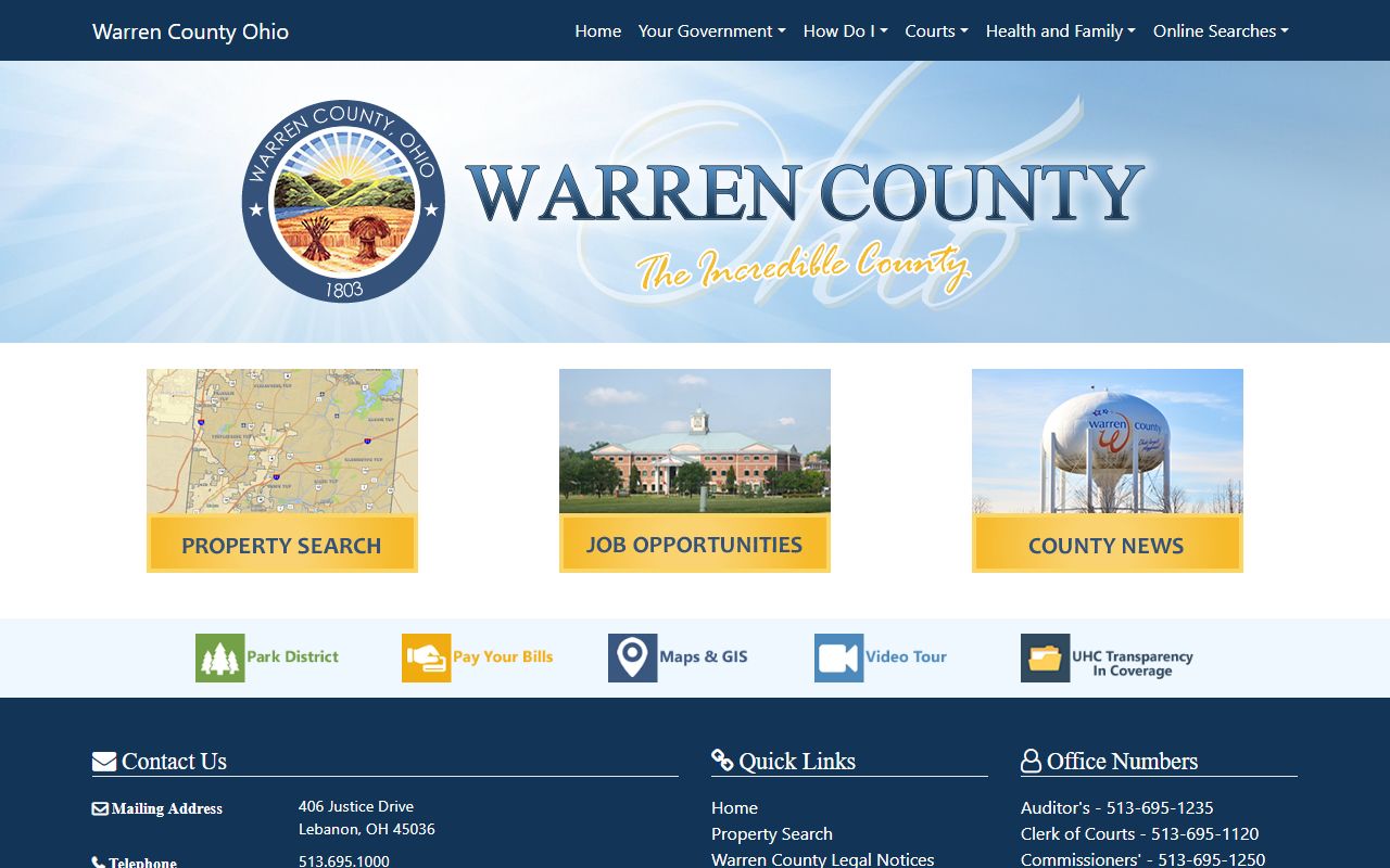 Warren County Ohio official website court docket records access