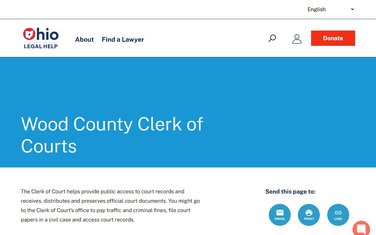 Wood County Ohio court docket Ohio Legal Help resource page